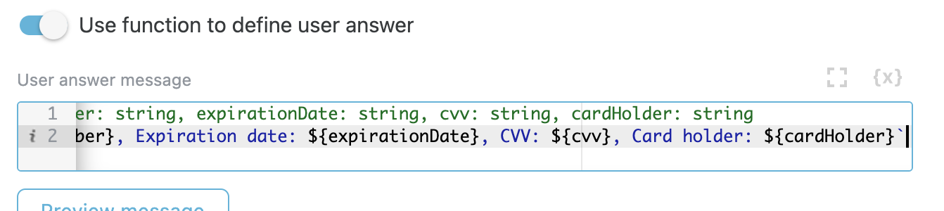 Custom answer step configuration